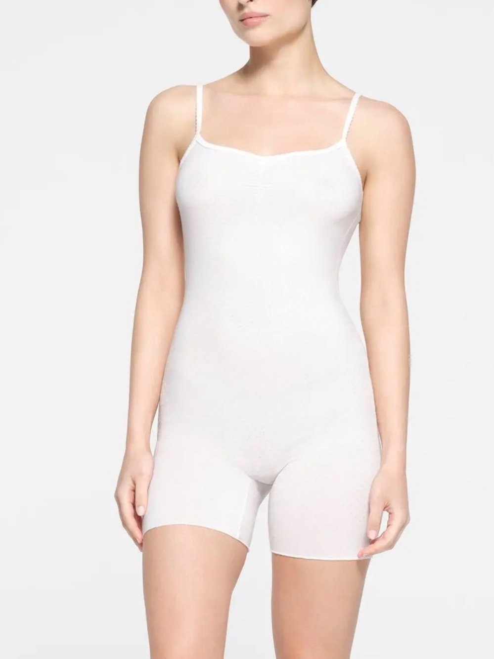 SKIMS Micro Pointelle Bodysuit S/M in Marble NWT